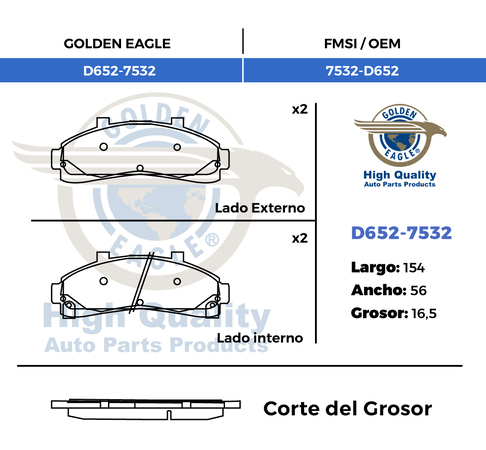 PASTILLA DELANTERA FORD EXPLORER 1996-01/RANGER 2007 - Imagen 4
